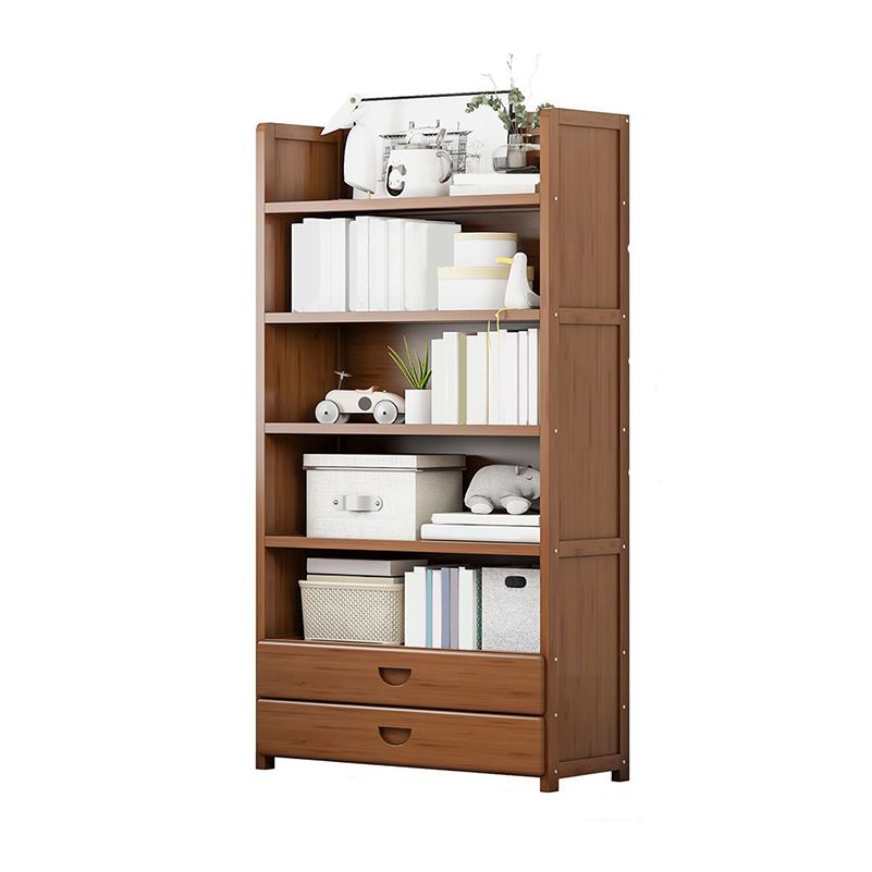 Contemporary Closed Back Bookcase Standard Engineered Wood Bookshelf