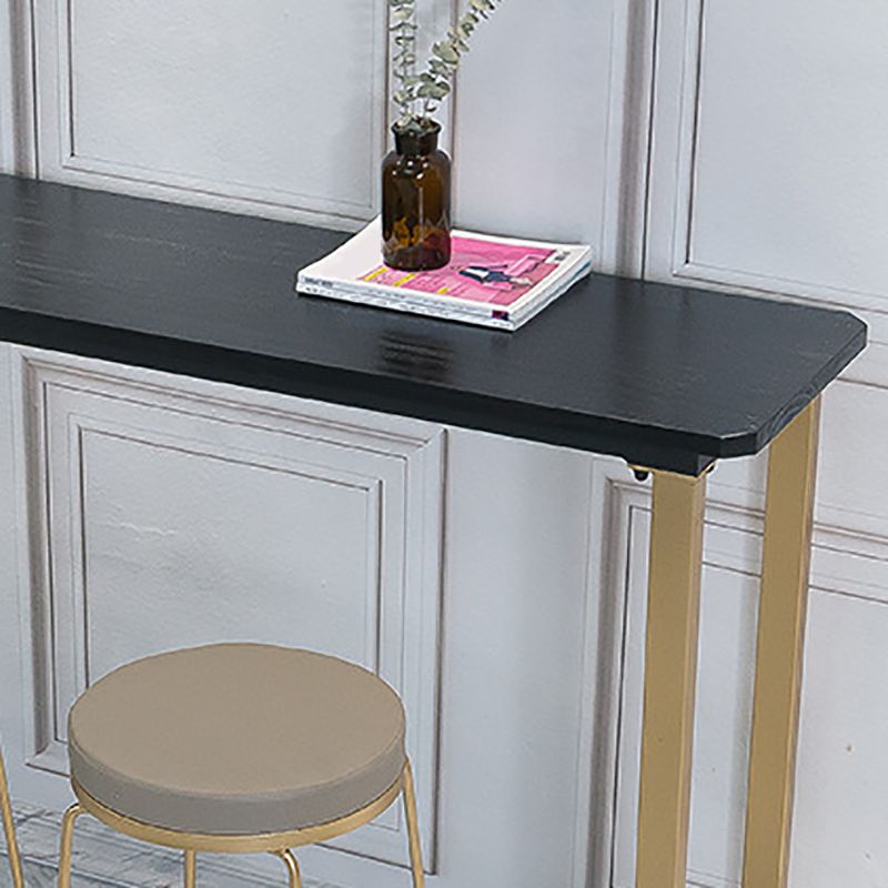 Glam Style Wooden Bar Counter Table Rectangle Bar Counter Table with Metal Legs