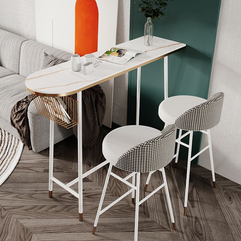 Glam Marble Counter Table with Specialty Table Top Trestle Table - 42" H