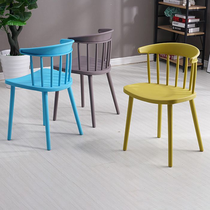 Contemporary Style Dining Chair Armless Chairs with Plastic Legs for Home