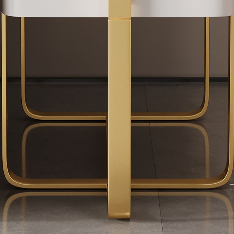 Mid-Century Marble Top Side Accent Table Metal Frame End Table