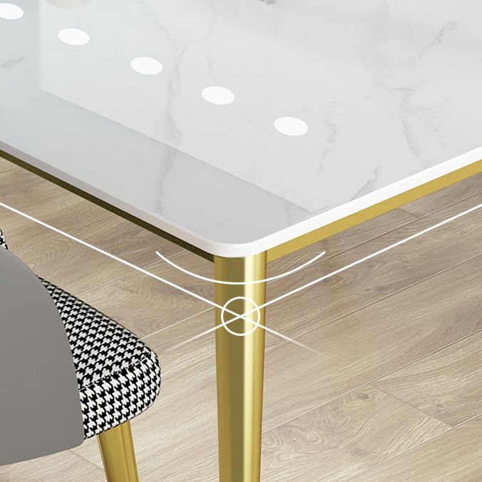 Glam 1/4/5/6/7 Pieces Dining Set Rectangle Stone Dining Table for Dining Room