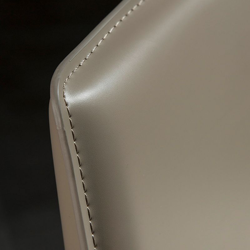 Coffee Shop Low Back Bar Stool Contemporary Leather Square Counter Chair