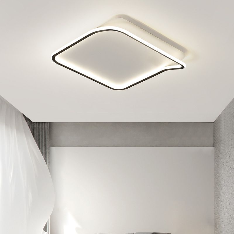 Geometric Black Flush Mount Ceiling Light Fixture Modern Style Metal Led Flush Ceiling Lights