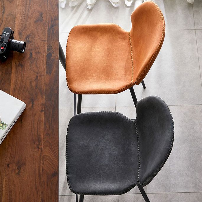 Coffee Shop Bar Stool Leather Armless Modern Distressed Counter Stools