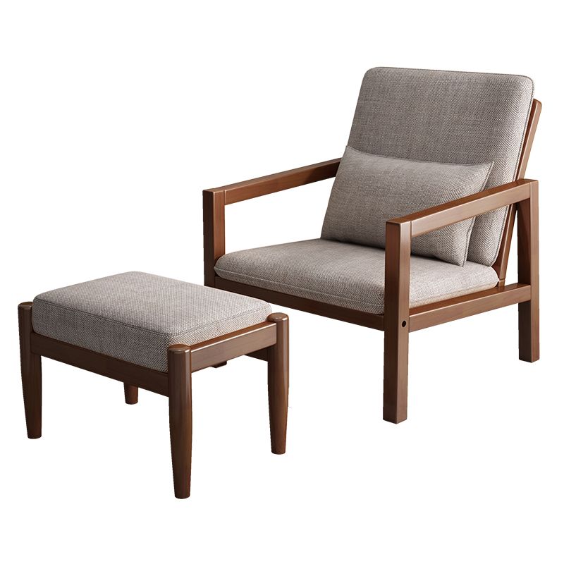 Linen Arm Chair 28.34" Wide Solid Wood Frame Chair for Bedroom