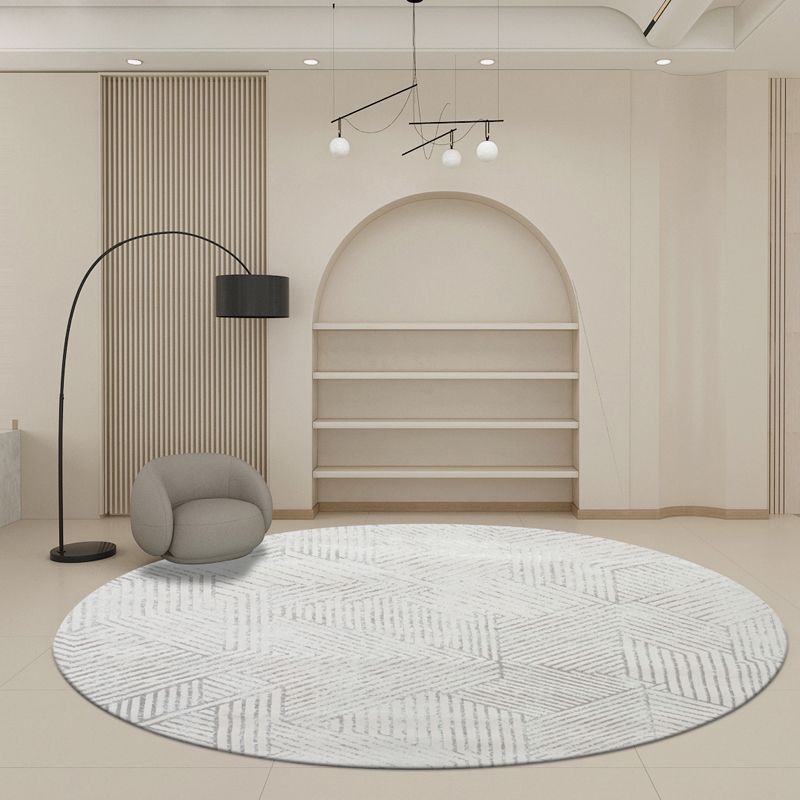 Gray Living Room Carpet Casual Solid Color Area Carpet Polyester Washable Indoor Rug