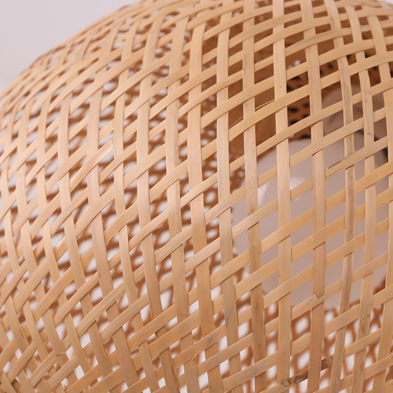 Globe Suspension Anhänger zeitgenössischer Bambus 1 Lampenholz Hanging Light Kit, 12 "/14" breit