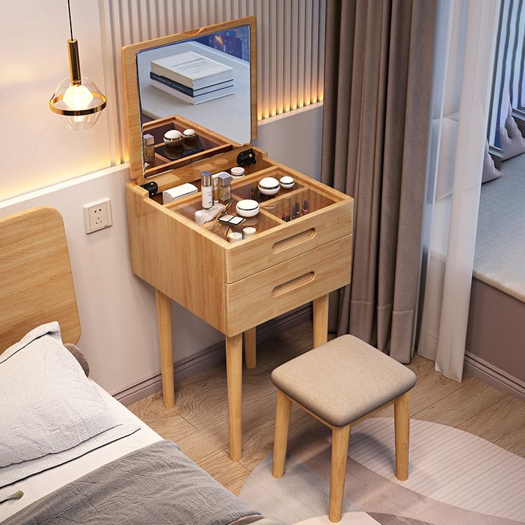 Contemporary Solid Wood Make-up Vanity Home Vanity Desk with 2 Drawers