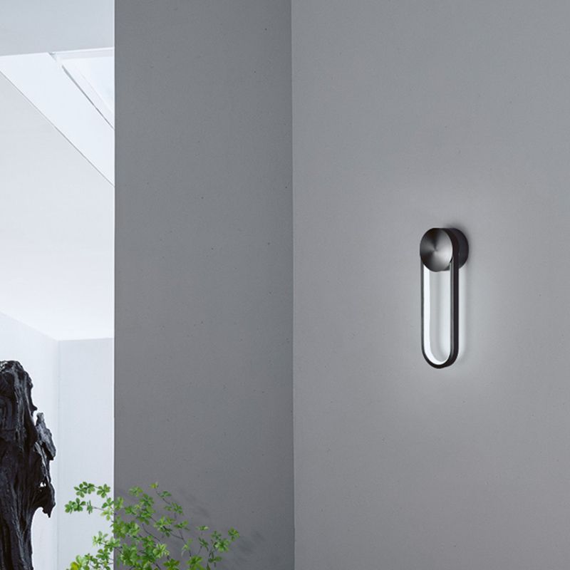 Accesorios de iluminación ovalos de pared ovalados modernos rotativos con luces de apliques de metal con sombra de gel de sílice