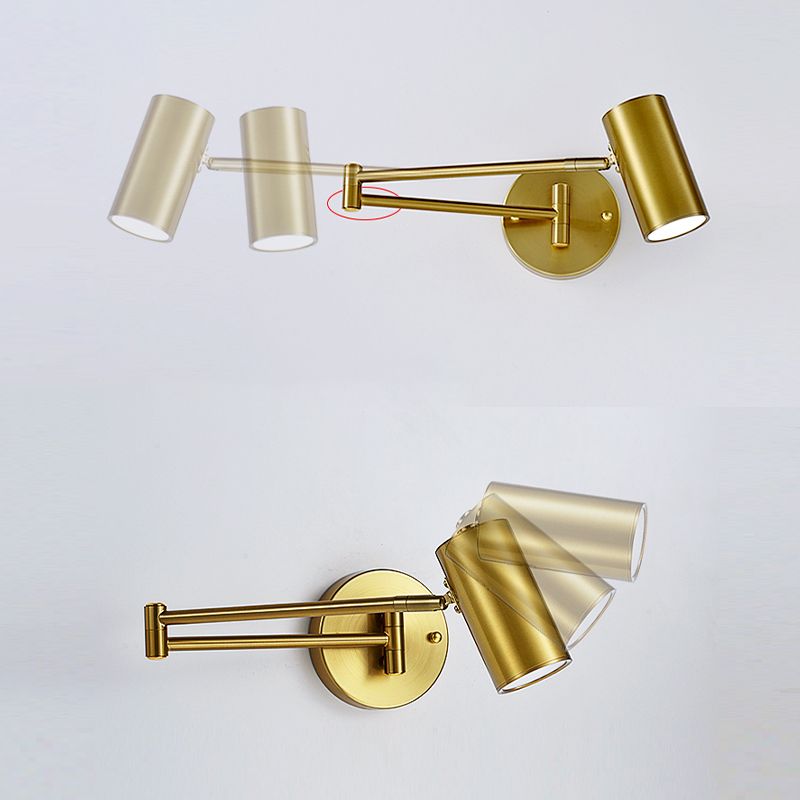 1 Light Swing Arm Wall Lamp Simplicity Metal Wall Mounted Light Fixture