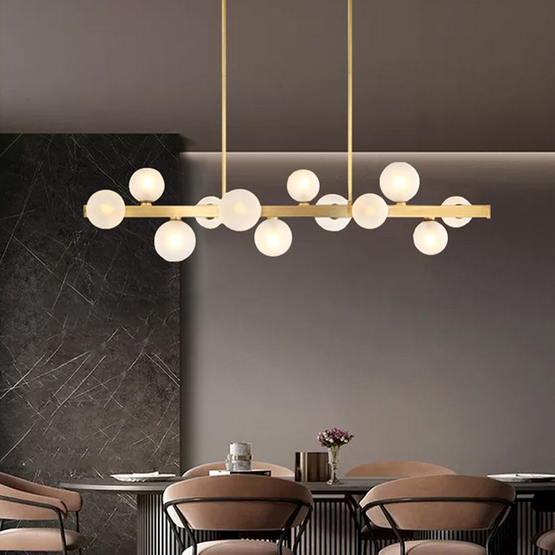 Simplicity Linear Hanging Pendant Lights Glass Pendant Light Fixtures in Gold