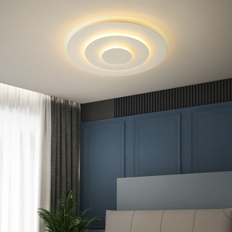 Lacquered Metal LED Flush Mount in Modern Concise Style Acrylic Geometric Ceiling Light in White