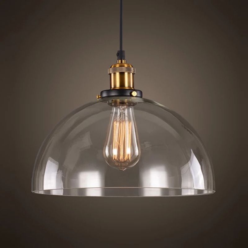 Retro Industrial 1 Lámpara de luz Lámpara de lámpara Alezo a mano iluminación colgante de vidrio para sala de estar