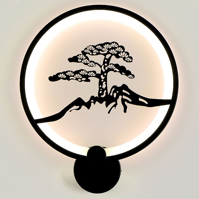 Unique Shape Metal Wall Light Modern Style 1-Light Wall Mounted Light Fixture in Black