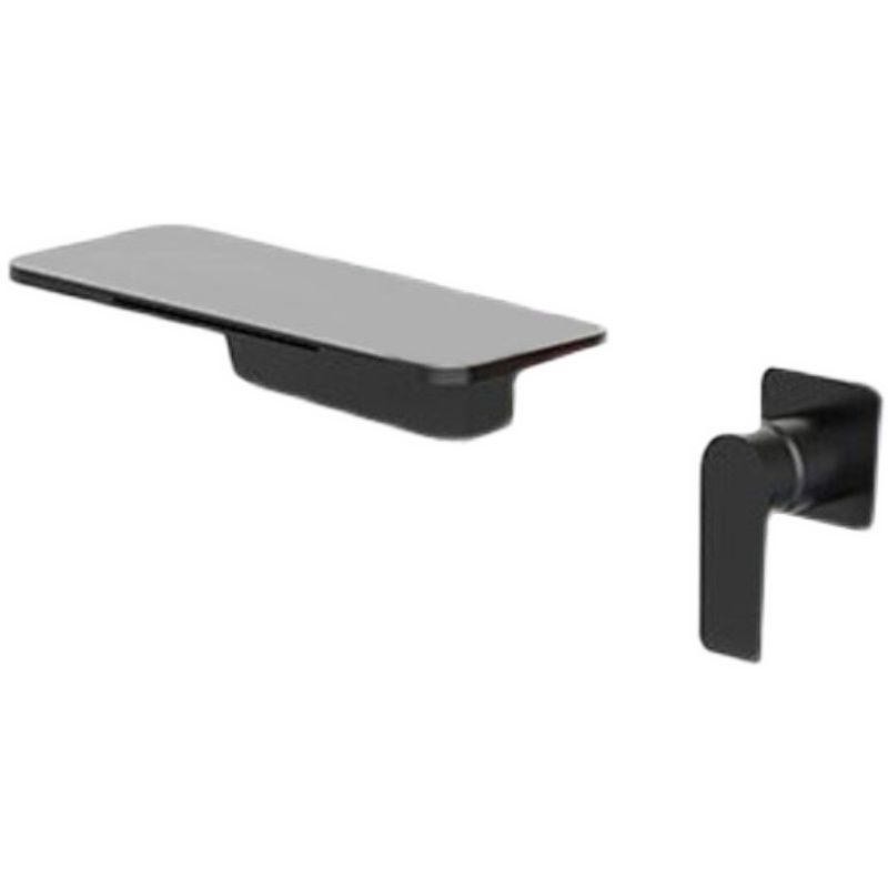 Contemporary Wall Mounted Metal Tub Filler Low Arc Waterfall Bathroom Faucet
