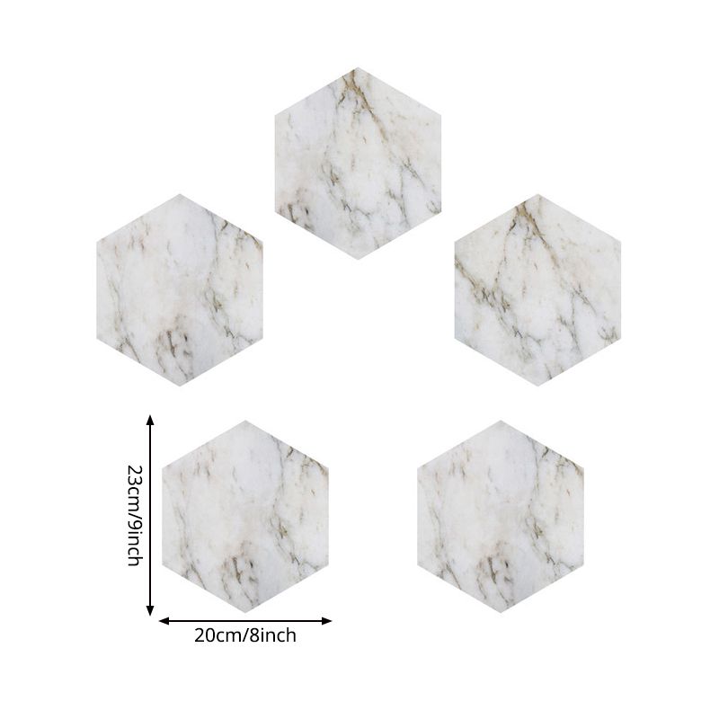Contemporary Marble Look Wallpaper Panel for Living Room 5-sq ft Wall Art in Grey-White, Removable