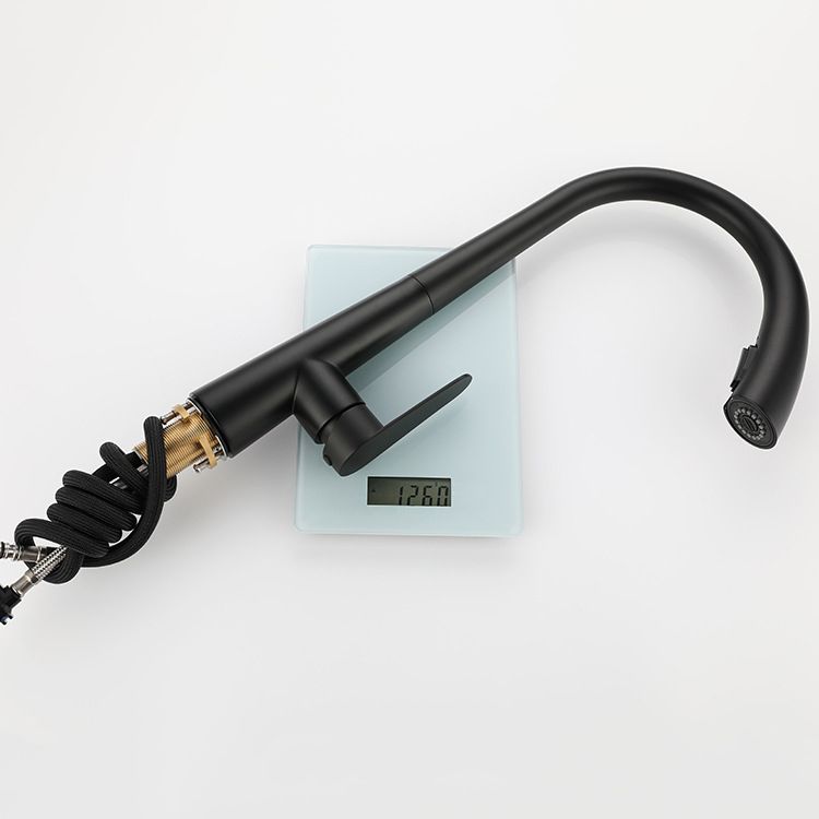 Modern Retractable Kitchen Faucet Stainless Steel Single Handle High Arc Kitchen Faucet