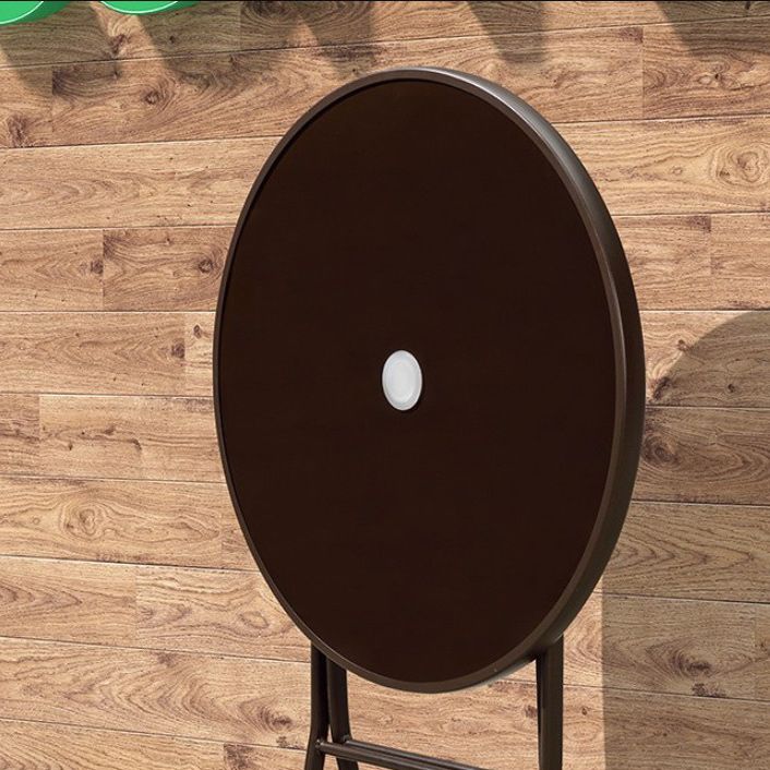 Industrial Bistro Table Water Resistant Glass/Plastic Top Table