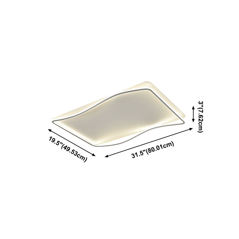 Modern Geometry Flush Ceiling Light 2-Head Bedroom LED Flush Mount Lamp with Acrylic Shade