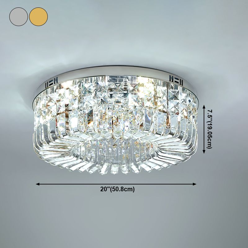 Lampada da soffitto rotonda a soffitto Simplicity Lampada da soffitto a incasso in cristallo a LED