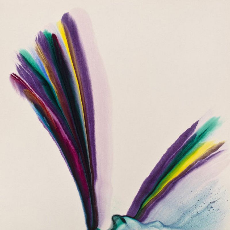 Minimalistic Feather Wall Mural Decal Purple-Pink Bedroom Wall Art, Custom Size Available