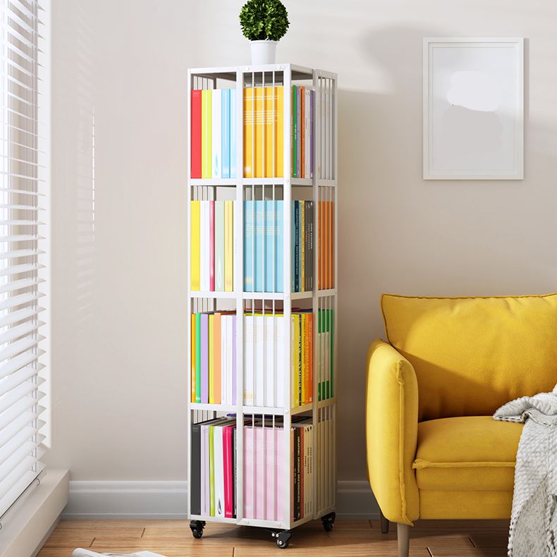 Modern Metal Bookshelf Standard Closed Back Shelf Vertical Bookcase