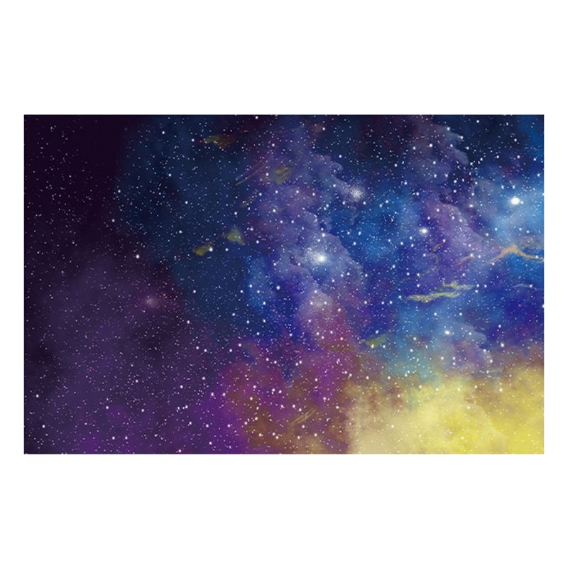 Purple Modern Carpet Starry Sky Polyester Area Carpet Washable Carpet for Home Decor