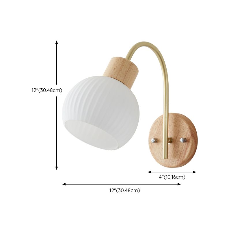 Modern Style Wall Light Wood 1 Light Sconces in White for Bedroom