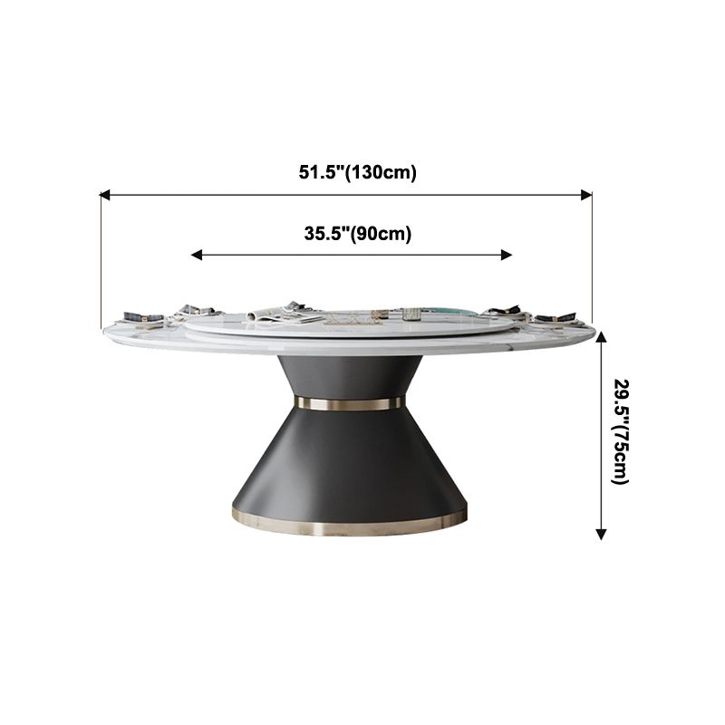 Round Pedestal Dining Site Table Traditional Luxury Dining Table for Indoor