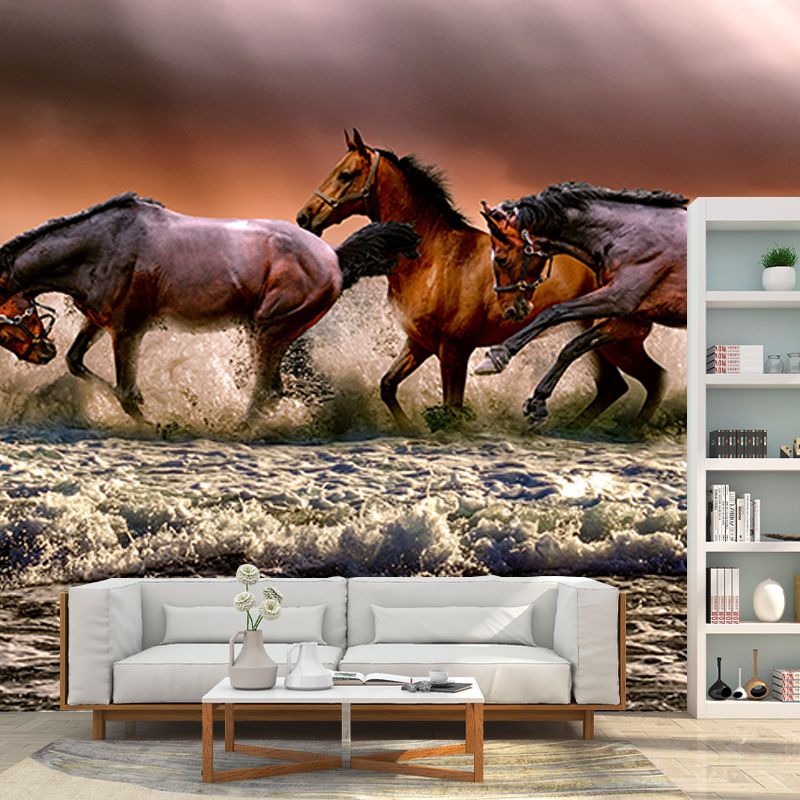 Environment Friendly Mural Wallpaper Horses Photography Bedroom Wall Mural