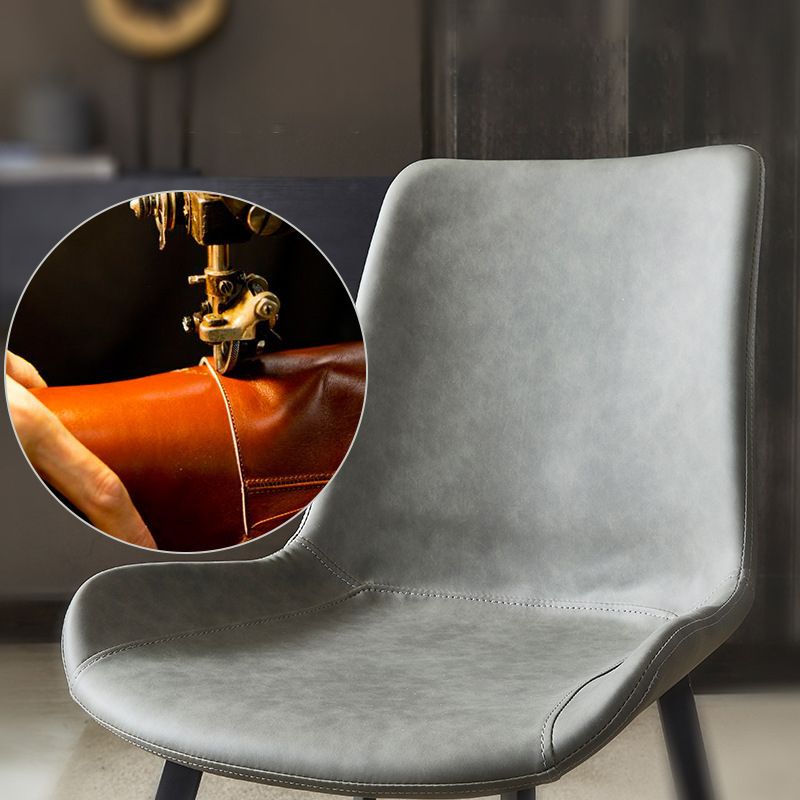 Sedie da pranzo contemporanee cucina in pelle finta sedia parsons con gambe in acciaio al carbonio