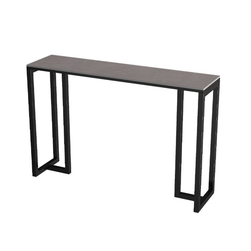 Contemporary Rectangle Bar Dining Table Stone Top and Iron Base  Bar Table