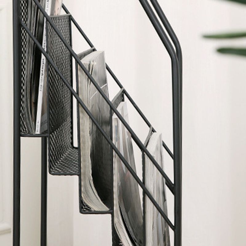 Modern Metal Bookshelf Geometric Closed Back Bookcase in Burnish