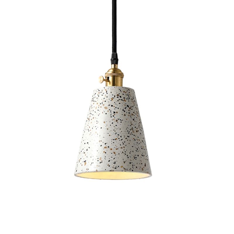 Cone Pendant Lighting in Nordic Style Cement 1 Light Black/Grey/White Hanging Light