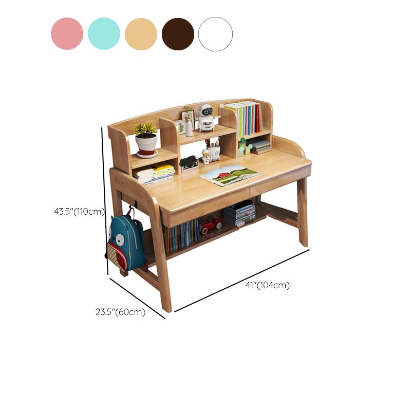 Modern Wood Adjustable Writing Desk Home Office Desk with Shelves