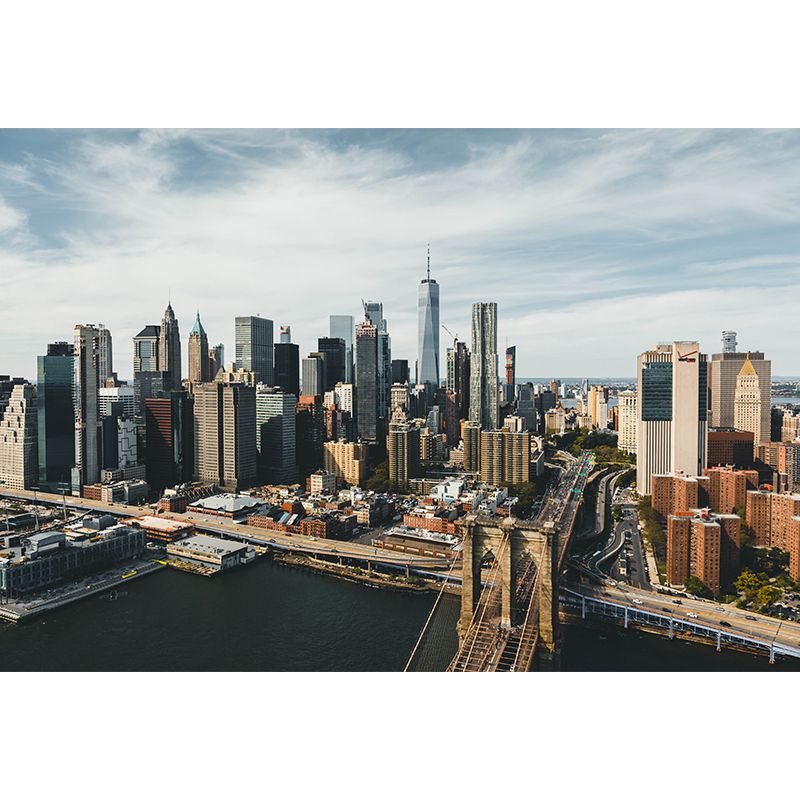 Modernism City Full Scenery Mural Wallpaper Meeting Room Decoration,Personalized Size