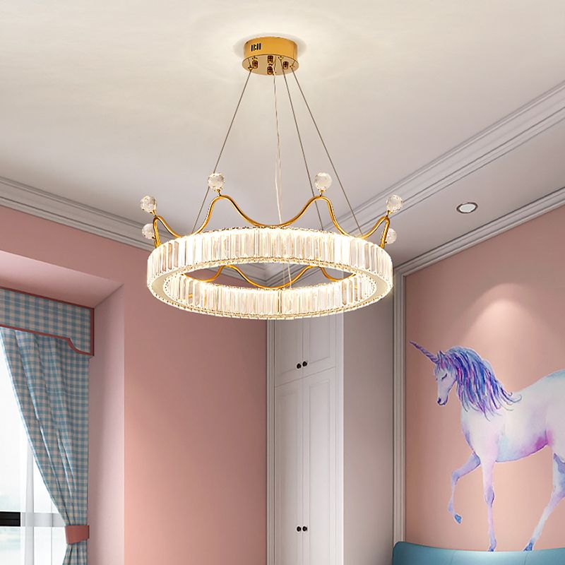 Kids Bedroom Hanging Pendant Lights Contemporary Crystal Circle Hanging Lamps
