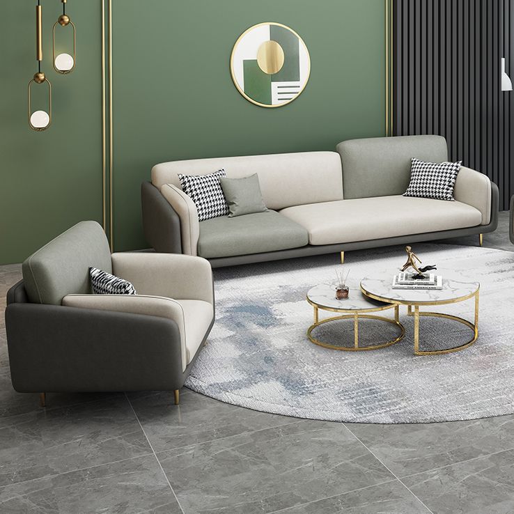 Contemporary Faux Leather Stain Resistant Standard Settee Couch