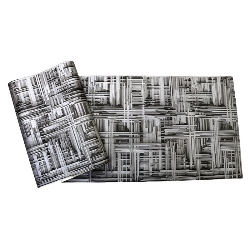 Industrial Grey Metallic Wallpaper 3D Print 57.1 sq ft. Non-Pasted Decorative Wall Covering