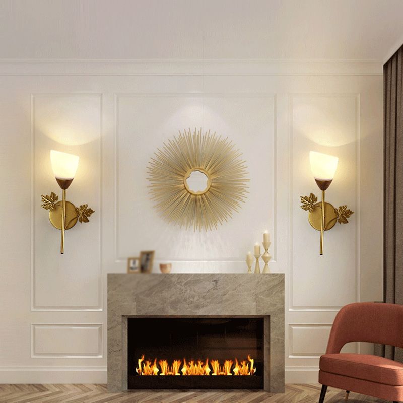 Contemporary Wall Sconce Flower Sconce Lighting with Glass for Bedroom