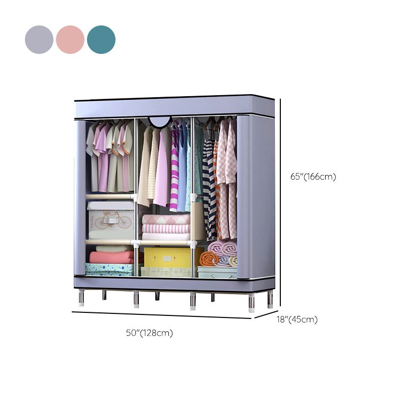 Steel Wardrobe Cabinet with Shelves Modern Wardrobe Armoire for Home