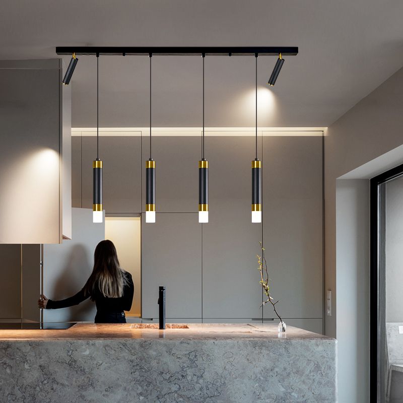 Luce a ciondolo a LED LED LINEARE BLACE LUCE MODERNA CONTRO CONTRO CHE STRANTE LUCE DA ACRILICA