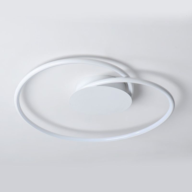 Metal Geometric Flush Light Simple 1 Light Flush Lighting in White
