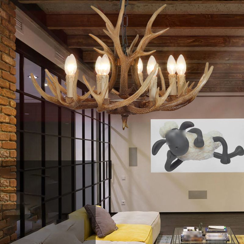 Unique Shape Resin Hanging Ceiling Light American Style Multi Lights Hanging Light