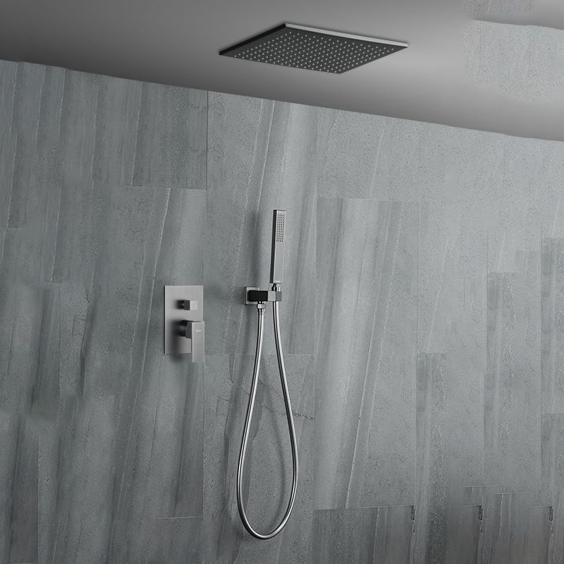 Modern Style Shower System Copper Rectangle Ceiling Mounted Shower System