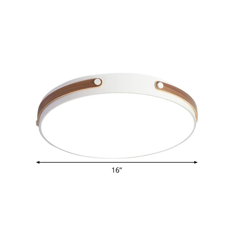 Cirkelvormige spoeling Modernistische acrylbruin/lichtbruin/roodbruine LED dicht bij plafondlamp in warm/wit licht, 16 "/21,5" breed