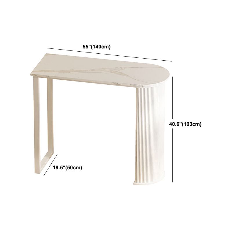 Contemporary Bar Table Set 1/2/3 Pcs White Stone Bar Table with Stools