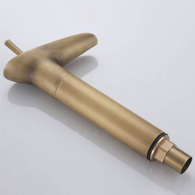 Circular Farmhouse Vessel Faucet Brass Lever Handle Bathroom Faucet