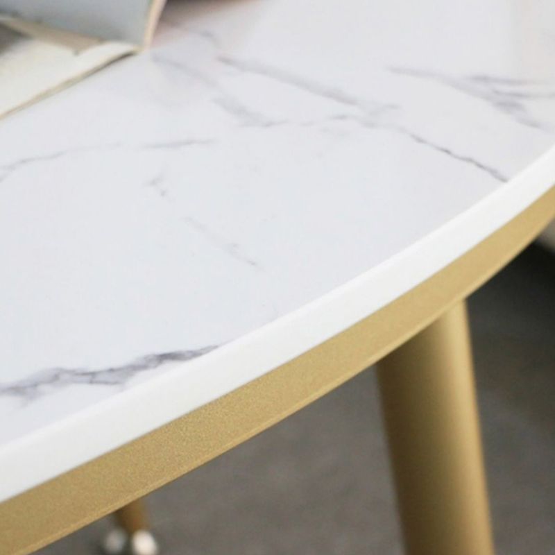 17.72" Tall Glam Style Coffee Cocktail Table Marble Top Coffee Table